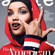 American model Halima Aden, the first model to wear a hijab on the cover of a fashion magazine.
